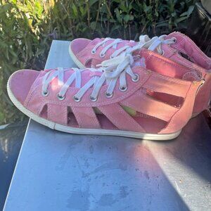 RARE CONVERSE PINK GLADIATORS ALL STAR SANDALS Zippers TAYLOR SZ 10